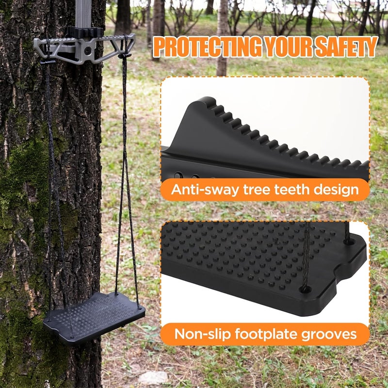 Panbofoda Climbing Stick Aider for Hunting, Daisy Chain Single Step Aider, Lightweight Rope Ladder Tree Stand Step, Non-Slip Tree Climbing Sticks, Saddle Hunting Accessories, and Tree Climbing Gear 2PC - Image 4
